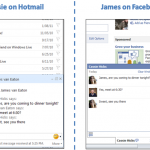 Dois amigos a conversar: Um no facebook e outro no messenger