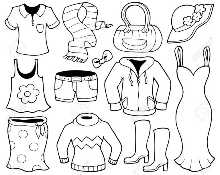 Imagens de roupa para imprimir e colorir - Educação Online