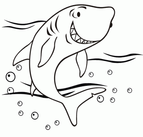 Imagens de tubarões para imprimir e colorir