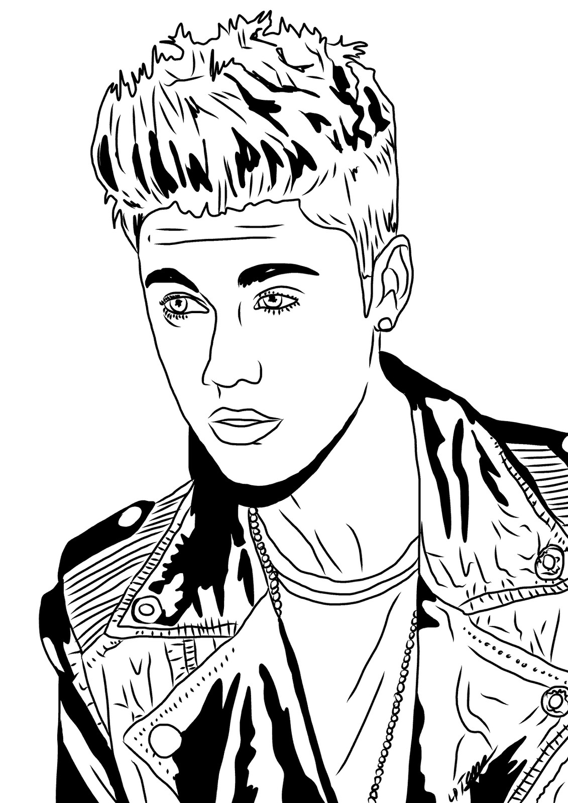 Desenhos para colorir Justin Bieber 1