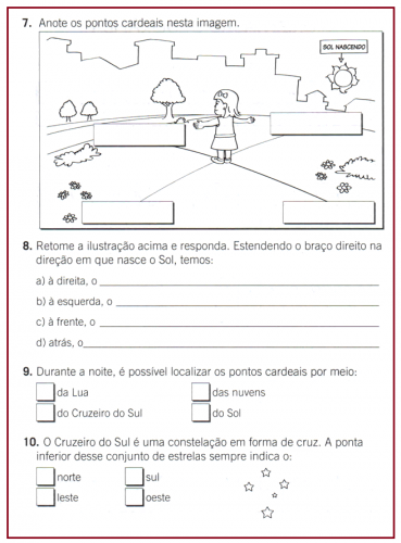 Fichas e atividades com os pontos cardeais