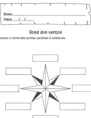 Fichas e atividades com os pontos cardeais